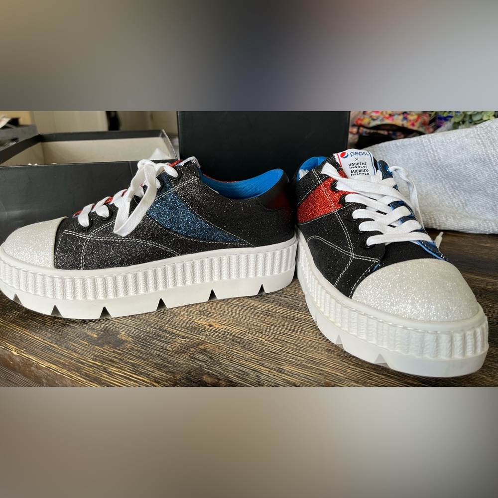 Pepsi x House of Avenues Glitter platform Sneakers New